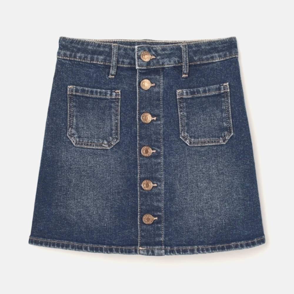 H&M Blue Jean Button Down Mini Skirt NWT